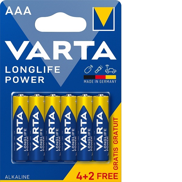 Varta Longlife Power battery 4903 AAA BL6 - Obender
